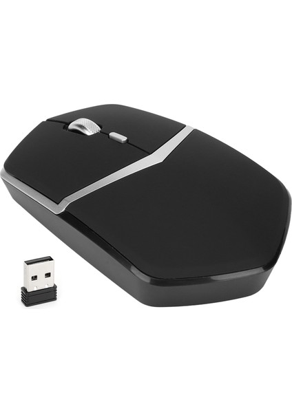 Kablosuz Fare Siyah Tip C Şarjlı 4 Düğme 800 1200 1600DPI 2.4ghz Kablosuz Bluetooth Iş Ofis Dizüstü Bilgisayar Faresi (Yurt Dışından)