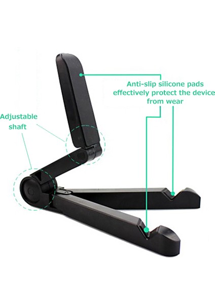 Ayarlanabilir Cep Telefonu Tablet Standı Taşınabilir Katlanır Tablet Telefon Tutucu Abs Telefon Standı Geniş Uyumluluk Siyah (Yurt Dışından) indirimleri