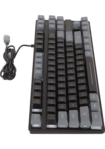 Mekanik Oyun Klavyesi Çok Işlevli 87 Tuş Renkli Arka Aydınlatmalı USB Kablolu Klavye Oyunlar Ofis Için (Yurt Dışından) fiyatları