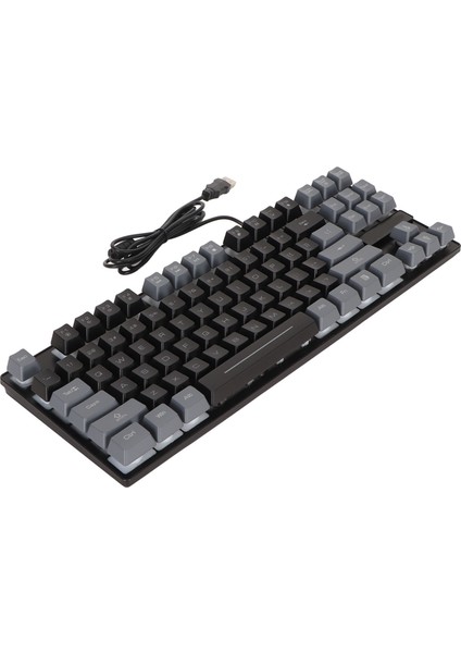 Mekanik Oyun Klavyesi Çok Işlevli 87 Tuş Renkli Arka Aydınlatmalı USB Kablolu Klavye Oyunlar Ofis Için (Yurt Dışından) modelleri