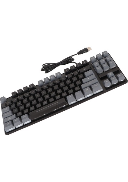 Mekanik Oyun Klavyesi Çok Işlevli 87 Tuş Renkli Arka Aydınlatmalı USB Kablolu Klavye Oyunlar Ofis Için (Yurt Dışından) fırsatları