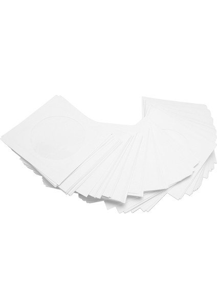 100 Paket CD DVD Kolları Zarflar Kalın Tekrar Kullanılabilir Toz Geçirmez Disk Kolları 8cm Minyatür Disk Için Kapaklı Şeffaf Pencere (Yurt Dışından)
