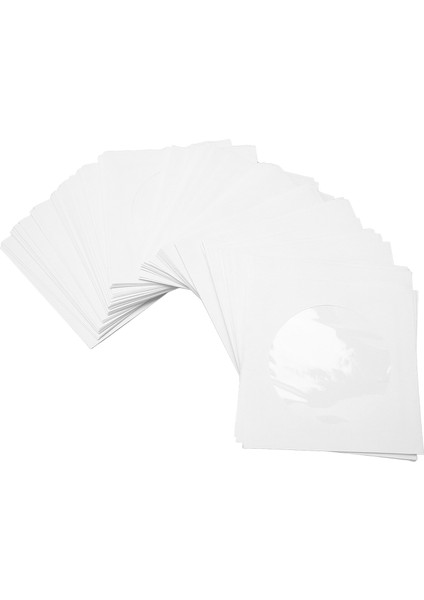 100 Paket CD DVD Kolları Zarflar Kalın Tekrar Kullanılabilir Toz Geçirmez Disk Kolları 8cm Minyatür Disk Için Kapaklı Şeffaf Pencere (Yurt Dışından) fırsatları