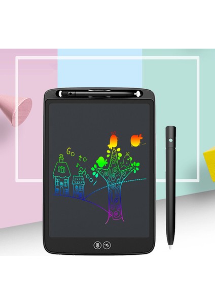 LCD Yazma Tableti 12IN Kullanımı Kolay Göz Çok Yönlü Karalama Tahtası Çizim Tableti Ev Için Siyah (Yurt Dışından)