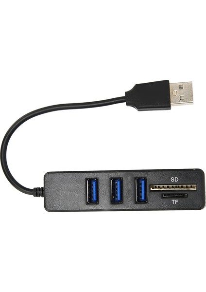 Usb2.0 Hub Hafıza Kartı Depolama Kart Okuyucu Yüksek Hızlı Iletim Tak ve Çalıştır Kolay Erişim USB Ayırıcısiyah (Yurt Dışından)