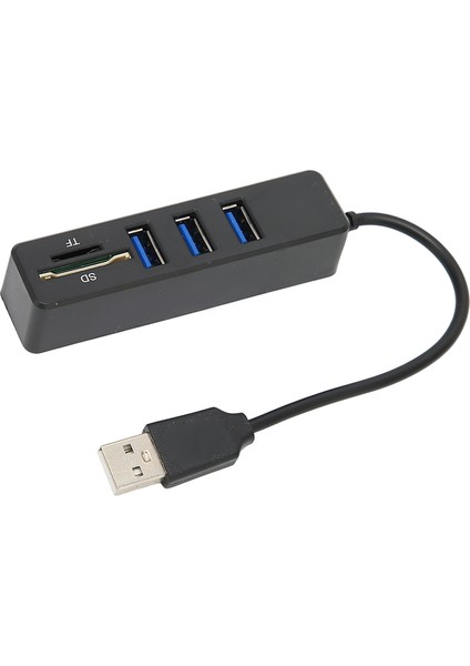 Usb2.0 Hub Hafıza Kartı Depolama Kart Okuyucu Yüksek Hızlı Iletim Tak ve Çalıştır Kolay Erişim USB Ayırıcısiyah (Yurt Dışından)