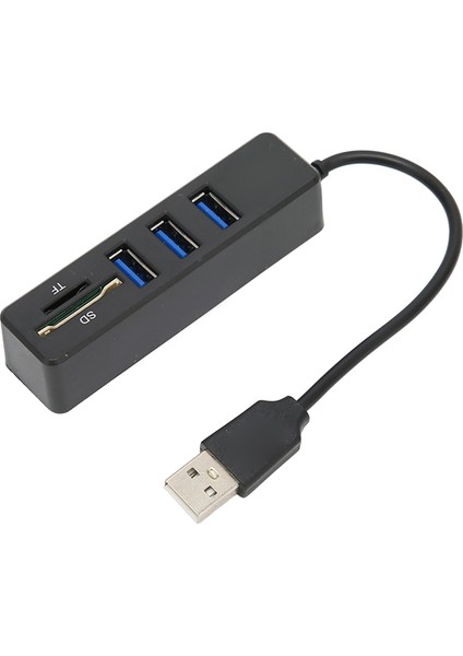 Usb2.0 Hub Hafıza Kartı Depolama Kart Okuyucu Yüksek Hızlı Iletim Tak ve Çalıştır Kolay Erişim USB Ayırıcısiyah (Yurt Dışından)