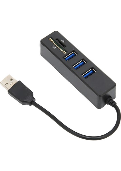 Usb2.0 Hub Hafıza Kartı Depolama Kart Okuyucu Yüksek Hızlı Iletim Tak ve Çalıştır Kolay Erişim USB Ayırıcısiyah (Yurt Dışından)