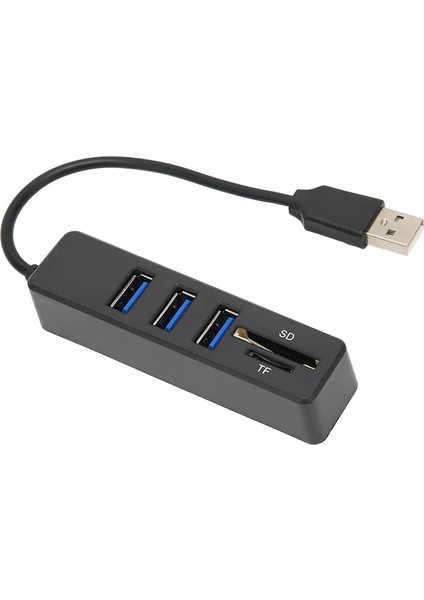 Usb2.0 Hub Hafıza Kartı Depolama Kart Okuyucu Yüksek Hızlı Iletim Tak ve Çalıştır Kolay Erişim USB Ayırıcısiyah (Yurt Dışından)