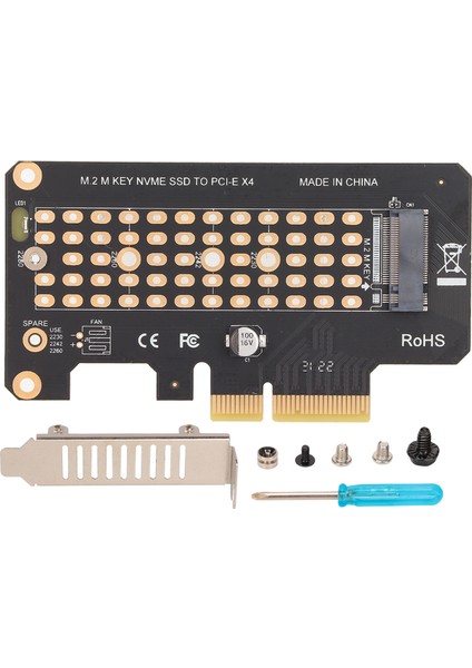 Nvme M.2 - Pcıe3.0 Yükseltici Kart 32 Gbps Siyah Yarım Yükseklik Baffle Pcıe X4 Genişletme Kartı Win Için Os x Için Linux Için (Yurt Dışından)