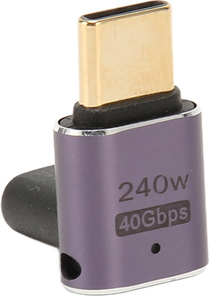 USB C Dik Açı Adaptörü Dişi - Erkek 40GBPS PD240W Şarj 8k 60Hz Orta Bükme Tip C 4.0 Adaptörü Pc Telefon Için (Yurt Dışından)
