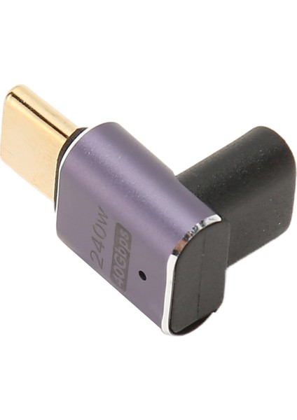 USB C Dik Açı Adaptörü Dişi - Erkek 40GBPS PD240W Şarj 8k 60Hz Orta Bükme Tip C 4.0 Adaptörü Pc Telefon Için (Yurt Dışından)
