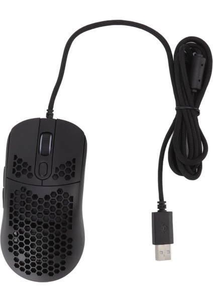 Rgb Mouse Hücresel Içi Boş Tasarım Hafif Kablolu Arka Aydınlatma 12000DPI 6 Seviyeli Düzenlenebilir Tip C Oyun Faresi Tabletler Için Siyah (Yurt Dışından)