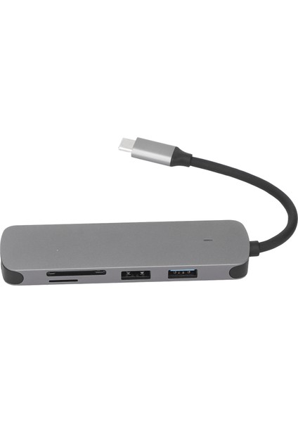 5'i 1 Arada Yerleştirme Istasyonu 4K30Hz Hd Çok Işlevli Çoklu Bağlantı Noktalı Usb3.0 Yüksek Hızlı Iletim USB C Hub Gri (Yurt Dışından)