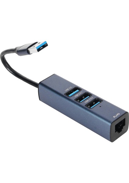 USB Ethernet Adaptörü 4 Port 100MBPS 5gbps Alüminyum Alaşımlı USB 3.0 Hub Dizüstü Masaüstü Tablet Için (Yurt Dışından)