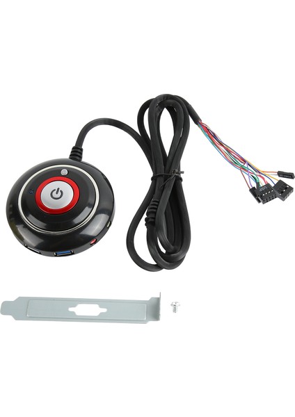 Pc Güç Düğmesi Güçlü Abs Hafif Basit Kurulum Tak ve Çalıştır Pc Güç Anahtarı Internet Kafe Için 2 USB ve Ses (Yurt Dışından)