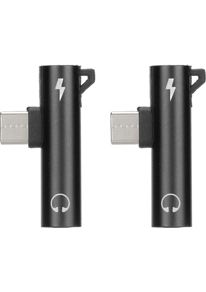 2 Adet USB C - 3,5 mm Ses Adaptörü 2'si 1 Arada Ses Şarj USB C - Ses Jakı Abs USB C - Ses Jakı Telefon Tablet Siyah (Yurt Dışından)
