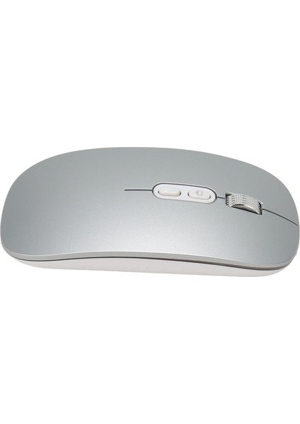 Bluetooth Fare Sessiz Tip C Şarjlı 2.4g Kablosuz Fare Renkli Işıklı Macbook Için Windows Pc Için Telefon Için Gümüş Gri (Yurt Dışından)