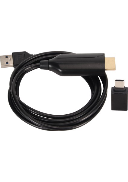 Video Yakalama Kartı Kablosu Hd 1080P 60FPS Hd Multimedya Arayüzü USB ve Type C Video Adaptör Kablosu 4.9ft (Yurt Dışından)