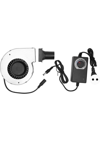 12V 2A Dc Üfleyici Fan Fırçasız Yüksek Hızlı Isıya Dayanıklı Metal Üfleyici Soğutma Fanı Hız Kontrol Cihazı ile 100‑240V Ab Fişi (Yurt Dışından)