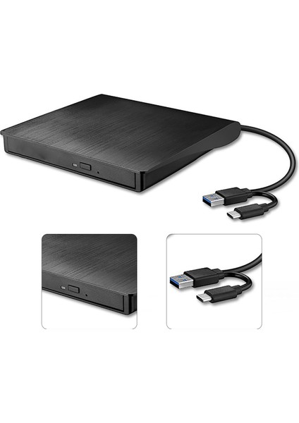 DVD Sürücü Usb3.0 Tip C Çift Arayüz Evrensel Tepsi Tipi Harici Optik Sürücü DVD Oynatıcı CD Yazıcı (Yurt Dışından) fiyatları