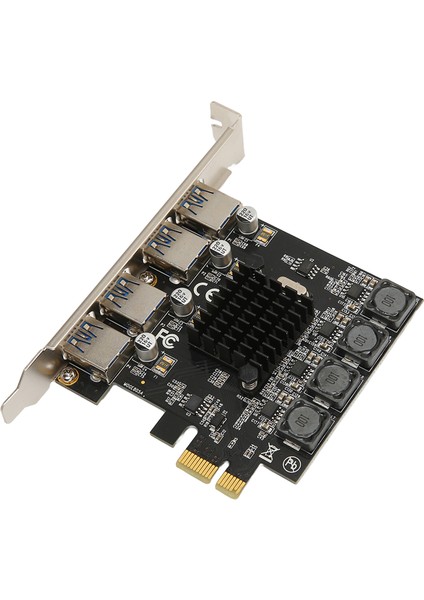 Pcıe'den USB Genişletme Kartı 4 USB 3.0 Bağlantı Noktası 5gbps Yüksek Hızlı Kendi Kendine Güç Sağlayan Usb3.0 Hub Denetleyicisi Win For Linux (Yurt Dışından)
