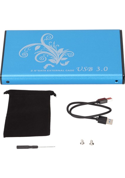 Sabit Disk Muhafazası 4tb 2.5in 5gbps Iletim Usb3.0 Alüminyum Alaşımlı Tak ve Çalıştır HDD Muhafazası Dizüstü Masaüstü Mavi (Sabit Disk Dahil Değil) (Yurt Dışından)