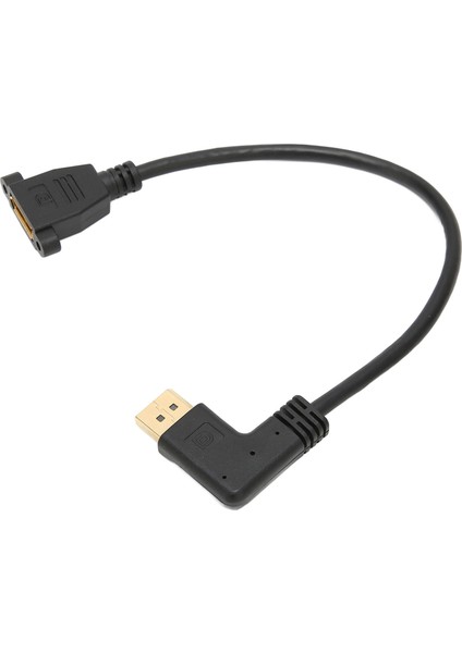 Dik Açı Displayport Kablosu Çift Delikli Kilitlenebilir Tip 4K Hd 90 Derece Dirsek Displayport Adaptörü Dp 1.2 Için (Yurt Dışından)