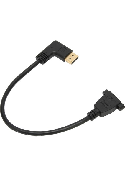 Dik Açı Displayport Kablosu Çift Delikli Kilitlenebilir Tip 4K Hd 90 Derece Dirsek Displayport Adaptörü Dp 1.2 Için (Yurt Dışından)