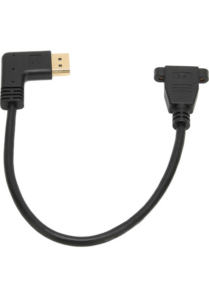 Dik Açı Displayport Kablosu Çift Delikli Kilitlenebilir Tip 4K Hd 90 Derece Dirsek Displayport Adaptörü Dp 1.2 Için (Yurt Dışından)