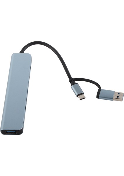 Type C Hub 7 Port Yüksek Hızlı Iletim Alüminyum Alaşımlı Tak ve Çalıştır Tip C Yerleştirme Istasyonu Pc Dizüstü Telefon Için (Yurt Dışından)