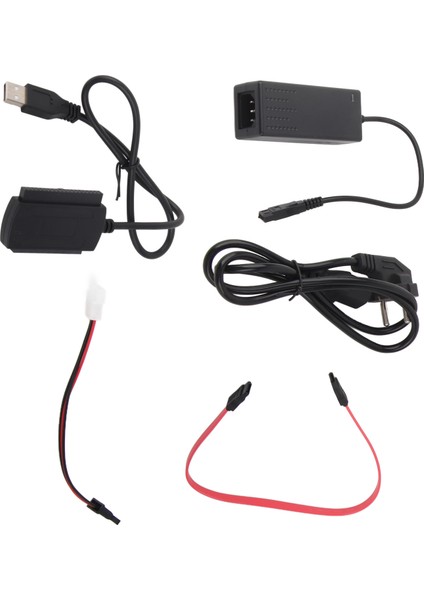 Sata Pata Ide Sürücüden USB 2.0 Adaptör Dönüştürücü Kablosu Sabit Disk HDD 2.5in 3.5in Harici Ac Güç Kaynağı ile (Yurt Dışından)