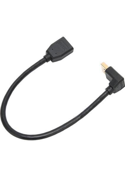 Displayport Erkek - Displayport Dişi Destekli 8k 60HZ 4K 144HZ 0,3 Metre 90° Dirsek Displayport 1,4 DVD Kablosu (Yurt Dışından)
