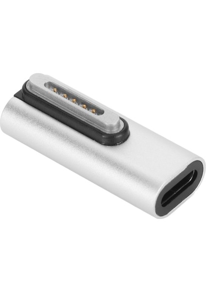 Type C To Magnetic Adapter 140W Pd Hızlı Şarj LED Göstergesi Çinko Alaşımlı USB C To Magnetic Adapter Os x Laptop Orta Büküm (Yurt Dışından)
