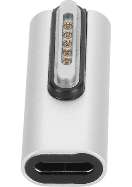 Type C To Magnetic Adapter 140W Pd Hızlı Şarj LED Göstergesi Çinko Alaşımlı USB C To Magnetic Adapter Os x Laptop Orta Büküm (Yurt Dışından)