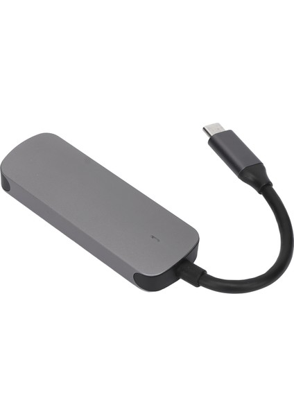 USB C Hub 4'ü 1 Arada Gri Metal Kasa 4K Hd Pd Hızlı Şarj Yaygın Uyumlu USB C Ayırıcı Dizüstü Bilgisayar Masaüstü Telefon Gri (Yurt Dışından)