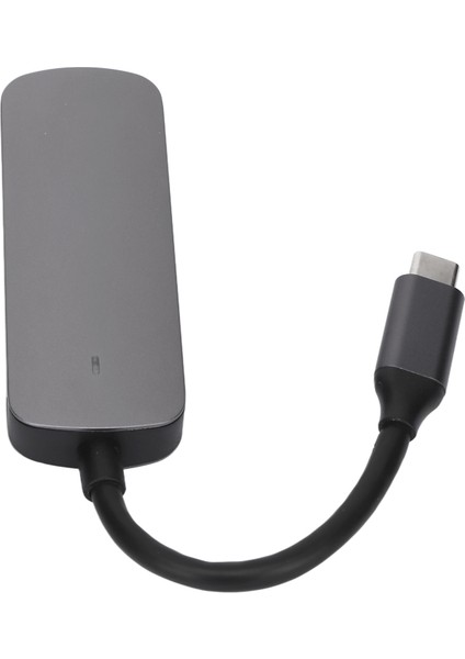 USB C Hub 4'ü 1 Arada Gri Metal Kasa 4K Hd Pd Hızlı Şarj Yaygın Uyumlu USB C Ayırıcı Dizüstü Bilgisayar Masaüstü Telefon Gri (Yurt Dışından)