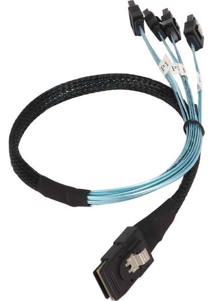 Mini Sas - 4 Sata Kablosu 7pin 12GBPS Kalay Kaplamalı Bakır Altın Kaplamalı Kontaktör Sff 8087 - 4sata Kablosu Masaüstü Kasası Için 1 Metre / 3,3 Ft (Yurt Dışından)
