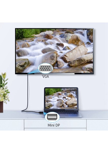1.8m Mıni Displayport - VGA Kablo Adaptörü 1080P Dp - VGA Adaptörü Hdtv Ekran MacBook Air Pro ile Uyumlu (Yurt Dışından)