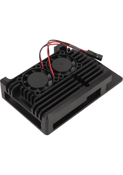 Raspi 4b Soğutucu Alüminyum Alaşımlı Iyi Isı Dağılımı Raspi 4b Soğutma Metal Kasa Çift Fanlı (Yurt Dışından)