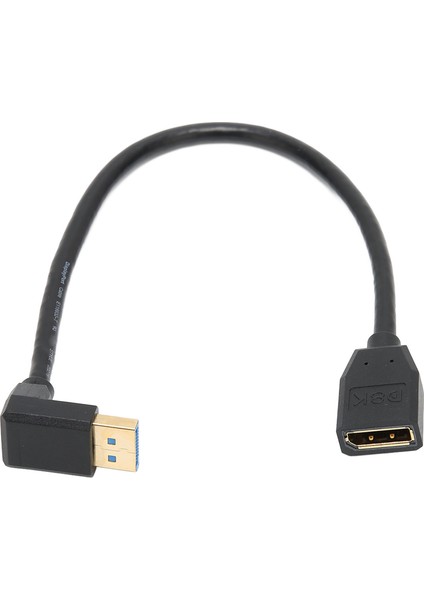 Displayport Erkek - Displayport Dişi Destekli 8k 60HZ 4K 144HZ 0,3 Metre 90° Dirsek Displayport 1,4 DVD Kablosu (Yurt Dışından)