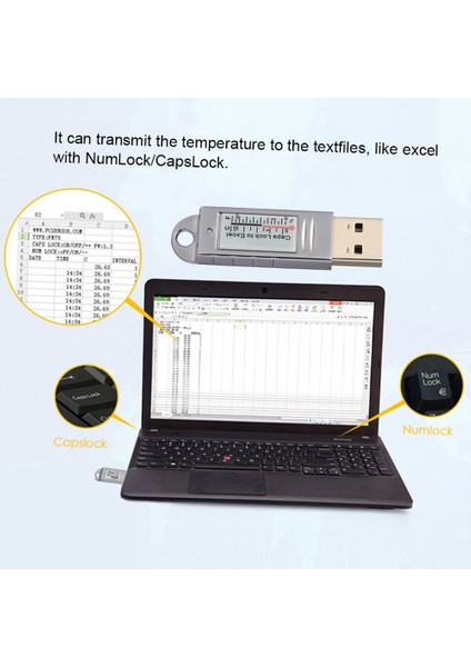 Pcsensor USB Termometre Sıcaklık Sensörü Veri Kaydedici Kaydedici Pc Dizüstü Bilgisayar Gümüş (Yurt Dışından) indirimleri