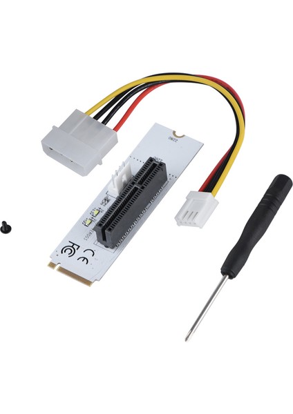 Ngff M.2 Anahtar M - Pcı-E Express 4x Yükseltici Kart Adaptörü LED Voltaj Göstergeli Büyük 4p Güç C (Yurt Dışından)