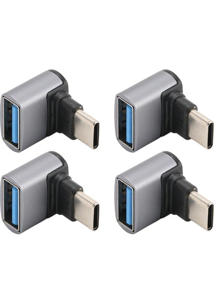 4 Adet Dik Açı USB C'den USB Adaptörüne 10 Gbps Yüksek Hızlı 90 Derece USB Dişi'den Tip C Erkek Adaptörüne Telefon Dizüstü Bilgisayar Için (Yurt Dışından)