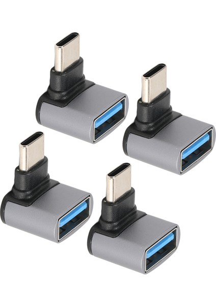 4 Adet Dik Açı USB C'den USB Adaptörüne 10 Gbps Yüksek Hızlı 90 Derece USB Dişi'den Tip C Erkek Adaptörüne Telefon Dizüstü Bilgisayar Için (Yurt Dışından)