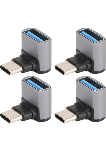 4 Adet Dik Açı USB C'den USB Adaptörüne 10 Gbps Yüksek Hızlı 90 Derece USB Dişi'den Tip C Erkek Adaptörüne Telefon Dizüstü Bilgisayar Için (Yurt Dışından)