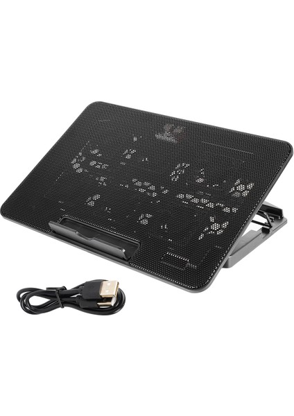 Dizüstü Bilgisayar Soğutma Pedi 6 LED Fan Sessiz Tasarım USB Bağlantısı Ayarlanabilir Dizüstü Bilgisayar Soğutucu 15.6 Inç Veya Altı Pc Için (Yurt Dışından)