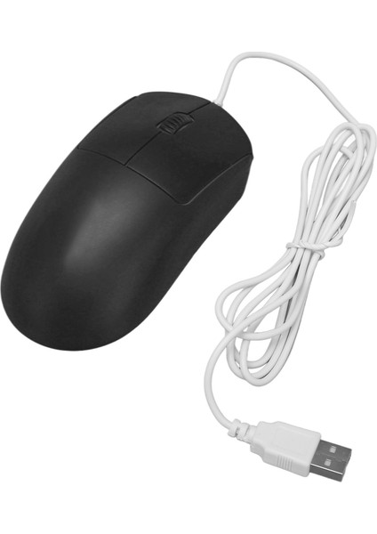 Kablolu Fare Optik 1200DPI USB Portu Ergonomik Tasarım Tak ve Çalıştır Bilgisayar Faresi Dizüstü Bilgisayarlar Masaüstü Bilgisayarlar Için Siyah (Yurt Dışından)
