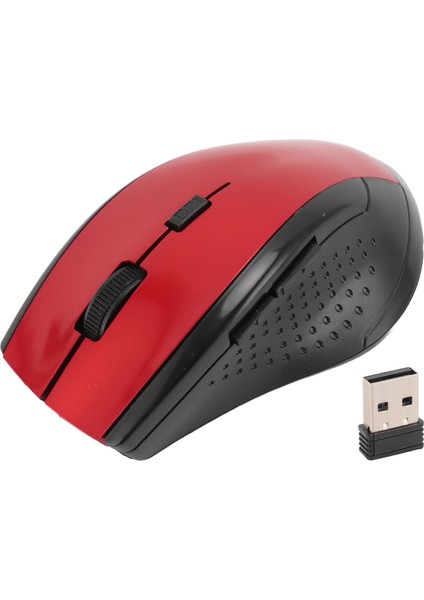 2.4g Kablosuz Fare USB Alıcısı Yüksek Doğruluk Kompakt Optik Fare Dizüstü Bilgisayar Masaüstü Pc Kırmızı (Yurt Dışından)