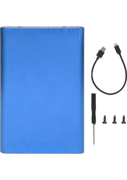 2,5 Inç Sata HDD Muhafazası Tip C 10 Gbps Yüksek Hızlı Taşınabilir Sabit Disk Kutusu LED Göstergeli Mavi (Yurt Dışından)